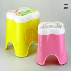 雙色防滑花形凳（小、中