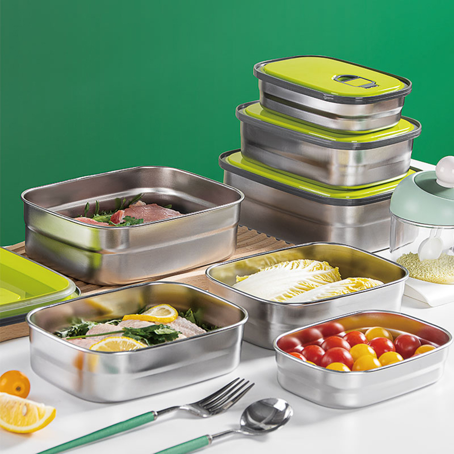 長方形不銹鋼保鮮盒(